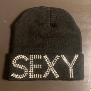 “SEXY” BLACK BEANIE (NEVER WORN)